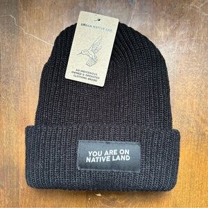 You are on native land black beanie
